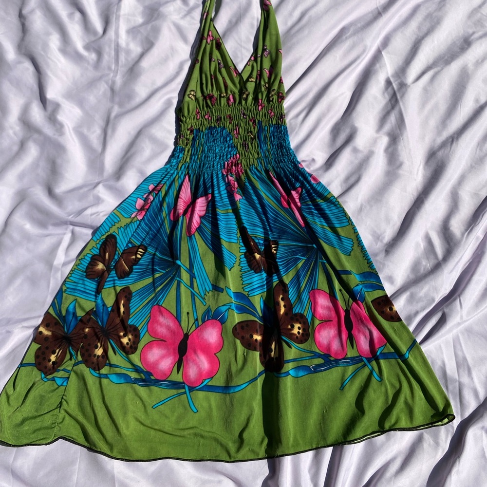 Green flowy dress
